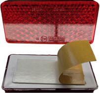 95 X 45 mm rode rechthoek plak reflector e20 keurmerk - zelfklevende&nbsp;reflector wital up-60&nbsp;rood - achterkant voer