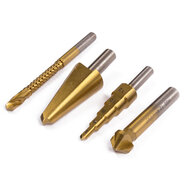 hss boren set 4 delig - stappenboor - freesboor - verzinkboor - kegelboor - borenset - boorset - hofftech