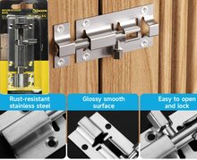 deurschuif rvs&nbsp;- schuif grendel 4'' - treksluiting - schuifslot voor poort of loopdeur - slot&nbsp;benso