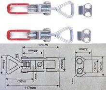 2 x spansluiting met tegenstuk 67&nbsp;mm x 22&nbsp;mm - treksluiting - kistsluiting - klepsluiting - aanhangersluiting