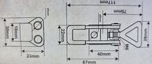 2 x spansluiting met tegenstuk 67&nbsp;mm x 22&nbsp;mm - treksluiting - kistsluiting - klepsluiting - aanhangersluiting 