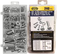 240 delige bouten en moeren set&nbsp; metrischce maten - m4&nbsp;tot m10 bout en moer - machinebouten - sluitringen