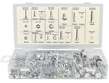 240 delige bouten en moeren set&nbsp; metrischce maten - m4&nbsp;tot m10 bout en moer - machinebouten - sluitringen