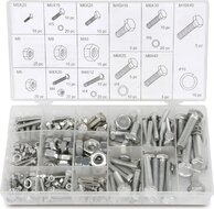 240 delige bouten en moeren set&nbsp; metrischce maten - m4&nbsp;tot m10 bout en moer - machinebouten - sluitringen