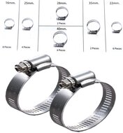 26 delige slangklemmen set 16 tot 40 mm - slang klemmen - klemband - buisklem - slangbinder - slangklem - asta