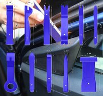 11 delige bekleding en panelen demontageset&nbsp;- dashboard en clip verwijdering set - kunststof koevoet in opberghoes