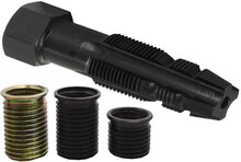 16 delige bougie draadreparatie set met tapse tapbout - m16 x 1,25 - bougiehulzen met inwendig m14 maat - bougiedraadreparatie 
