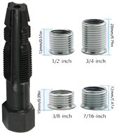 16 delige bougie draadreparatie set met tapse tapbout - m16 x 1,25 - bougiehulzen met inwendig m14 maat - bougiedraadreparatie 