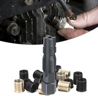 16 delige bougie draadreparatie set met tapse tapbout - m16 x 1,25 - bougiehulzen met inwendig m14 maat - bougiedraadreparatie 