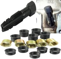 16 delige bougie draadreparatie set met tapse tapbout - m16 x 1,25 - bougiehulzen met inwendig m14 maat - bougiedraadreparatie 
