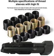 16 delige bougie draadreparatie set met tapse tapbout - m16 x 1,25 - bougiehulzen met inwendig m14 maat - bougiedraadreparatie 