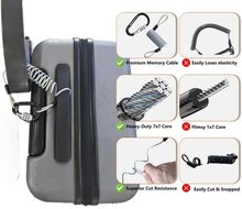 900 mm x 2.5 mm stahlex cijfer kabelslot met karabijnhaak - anti diefstal slot - cijferslot - kabel slot - superlock veiligheid
