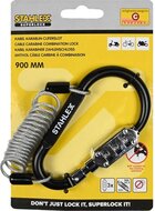 900 mm x 2.5 mm stahlex cijfer kabelslot met karabijnhaak - anti diefstal slot - cijferslot - kabel slot - superlock veiligheid