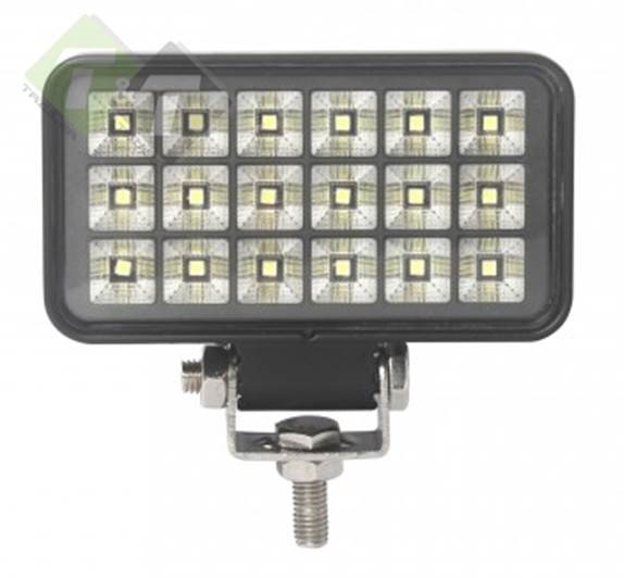 LED Werklamp met schakelaar - 18 LEDS - Rechthoek - 27 Watt - Ledlamp - Bouwlamp