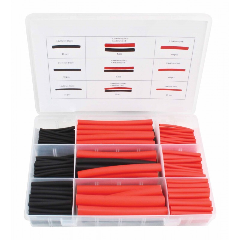 Krimpkous assortiment set - Zwart en rood - 270 delig - ASTA