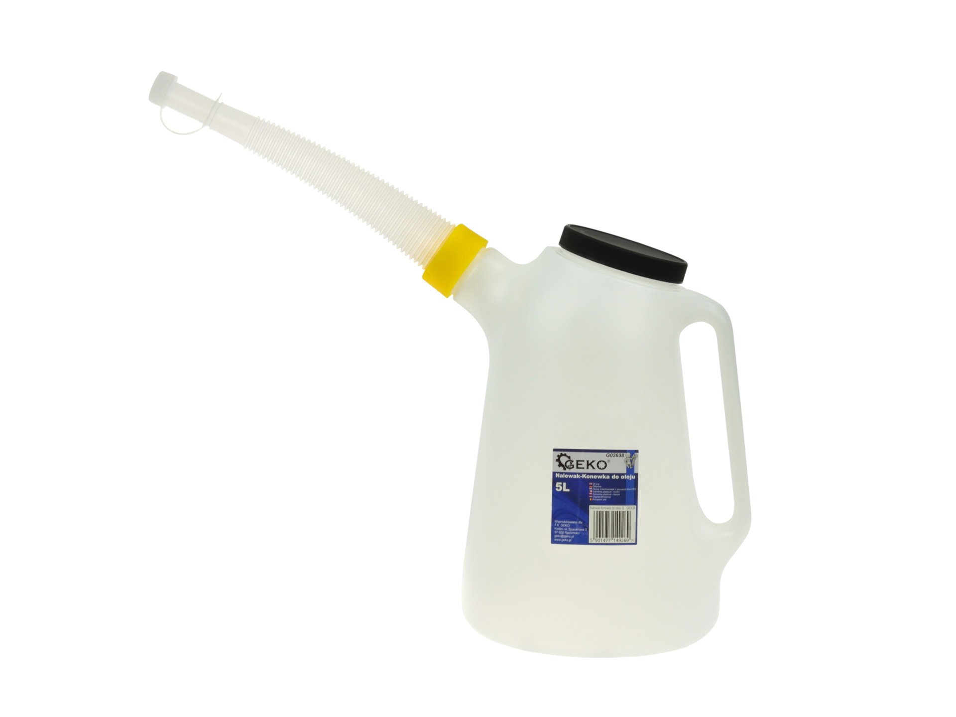 Olie-/ vloeistofkan met schenktuit - 5 Liter inhoud - GEKO