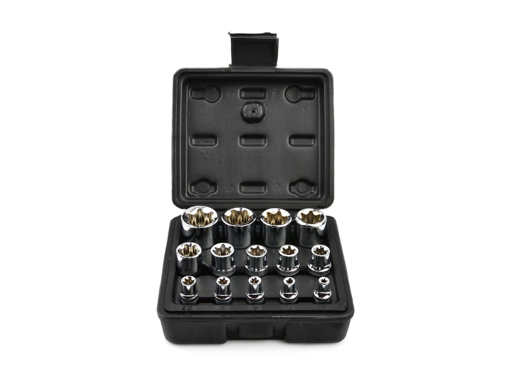 Torxdoppen set - 14 delig - E-Torx - 1/4, 3/8 en 1/2 duims - GEKO