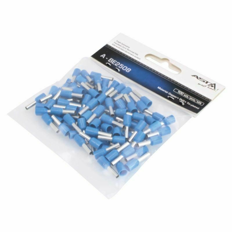 Adereindhuls set - 100 delig - Kabelschoen pen - Blauw - 2.5mm² - ASTA