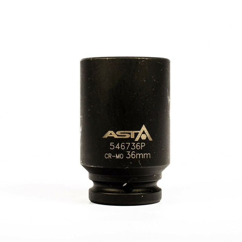 twaalfkant verlengde krachtdop - 36 mm - 3/4 duims aansluiting - slagdop - impact dop - rateldop - asta
