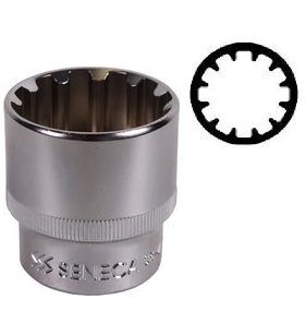 19 mm spline dop universeel 19 mm voor de mm en inch bouten - spline socket 19mm - veeltanddop - meertanddop - 12 tand dop 