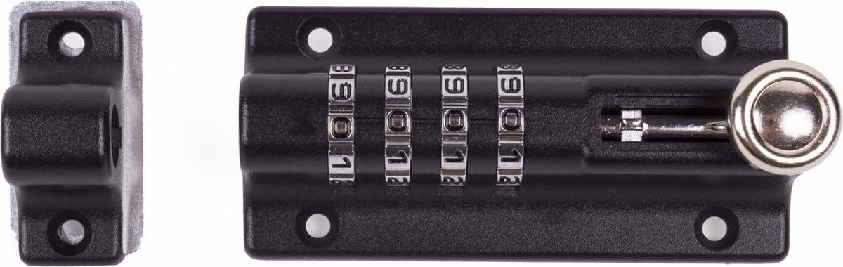 schuifgrendel met cijferslot 113 mm- schuif slot - schuifslot - deurschuif