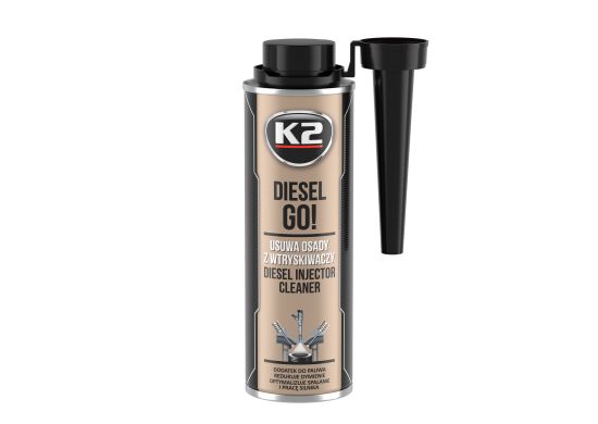 k2 diesel go injector cleaner 250ml - reiniger voor diesel injectoren - rook vermindering - brandstofadditief - uitstoot vermin