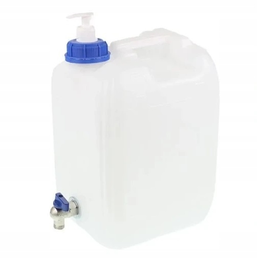 watercontainer 10l wit - dispenser - metalen kraan met schroefdraad aan de onderkant