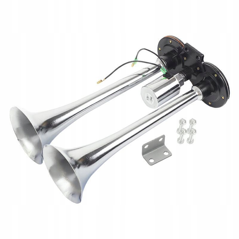 dubbele luchthoorn 12 en 24 volt fanfara - toeter - scheepshoorn - claxon - signaalhoorn