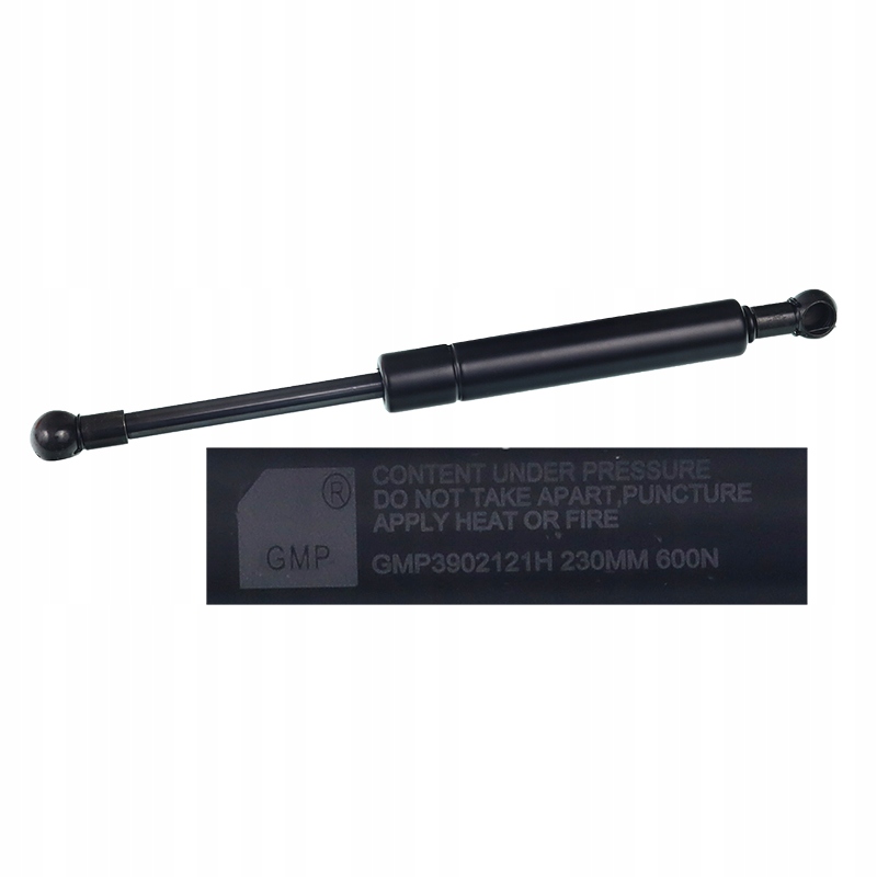 gasdrukveer max 600n - 230mm - gasveer - gasveren - gas veer