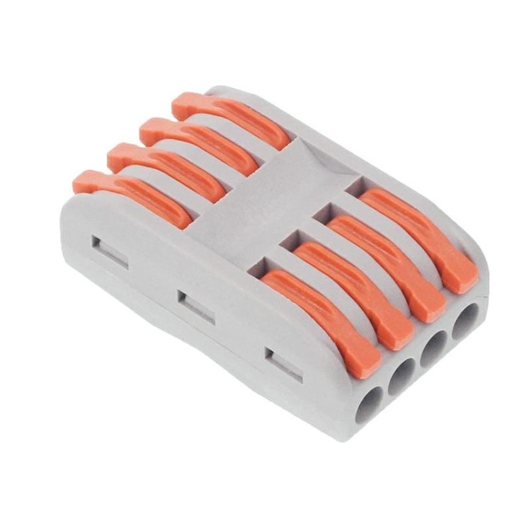 4-weg elektrische snelverbinders - doorvoer klem - draad tot 2,5 mm2 - 10 stuks per verpakking