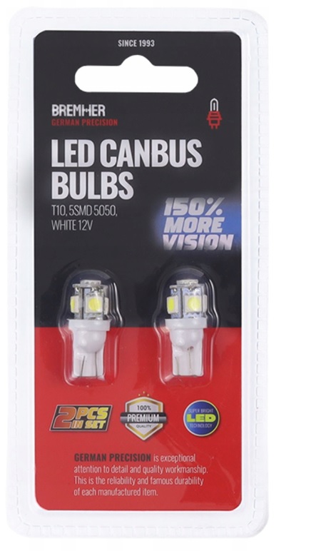 t10 led lampen 12v - helder wit licht met canbus - 5smd 5050 kwaliteit