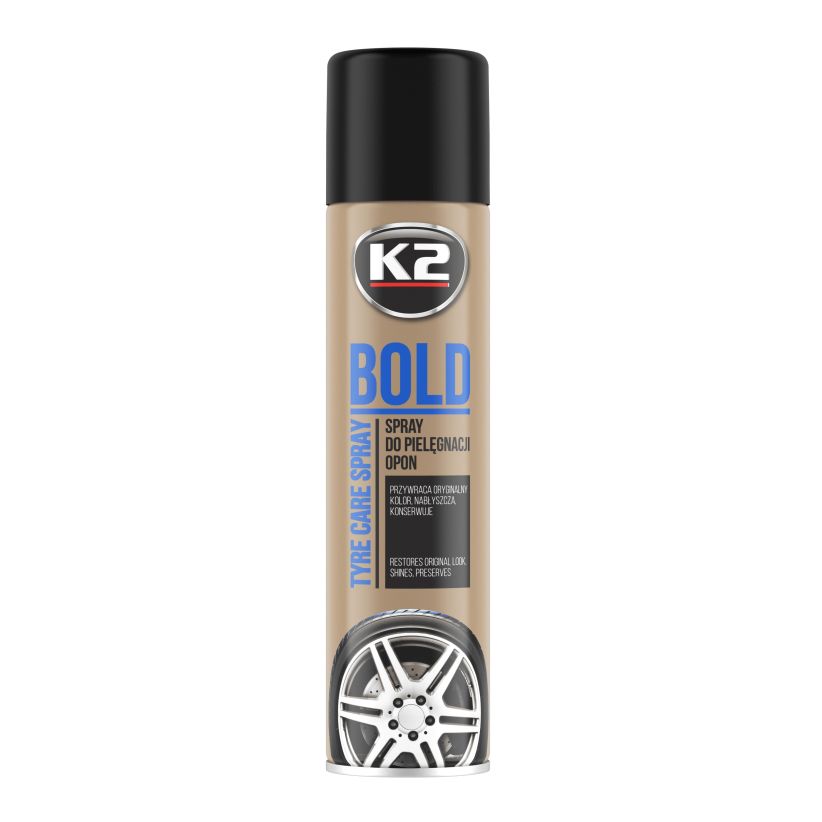k2 bold - bandenglansspray - 600ml - bandenzwart - bandenhersteller - bandenverzorgingsspray
