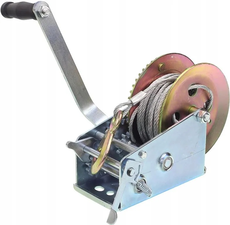 handlier - 1360 kg trekkracht - 10m staalkabel + haak - krachtige handmatige lier