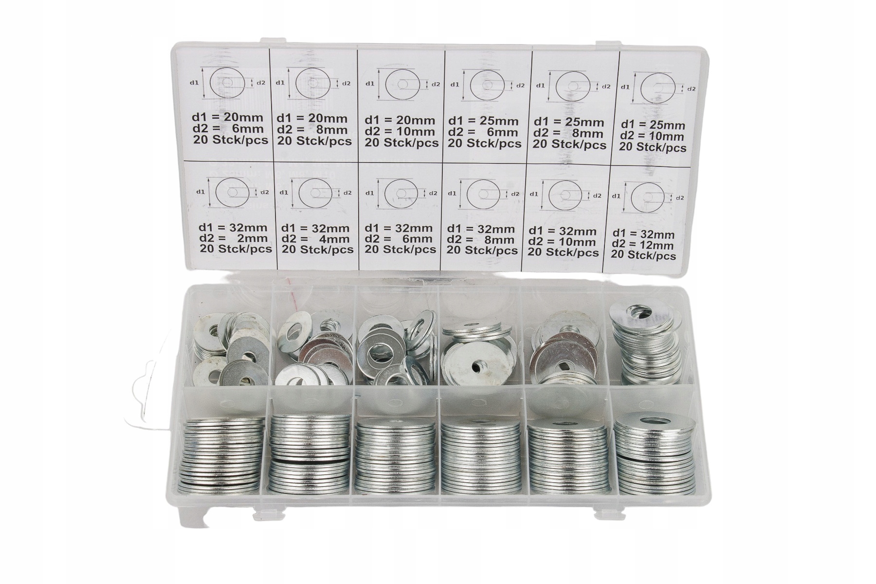 carrosseriering set 240 stuks - verschillende maten - sluitring