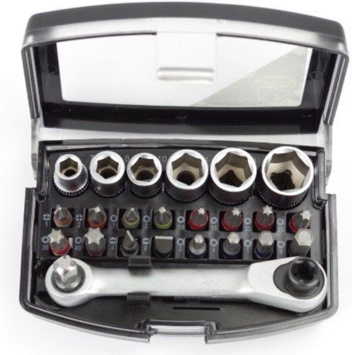 bit en doppenset - 24 delig - 1/4 duims aansluiting - bitset - sets van bits en doppen - doppenkit - doppendoos