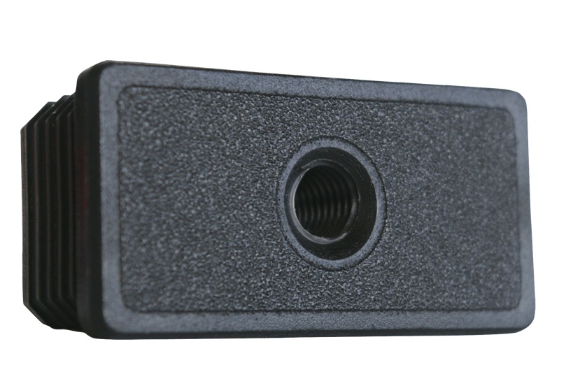 rechthoek insteekdop met schroefdraad - 60x40mm - 10 stuks - geribbelde eindkap - inslagdop - kunststofdop - profieldop