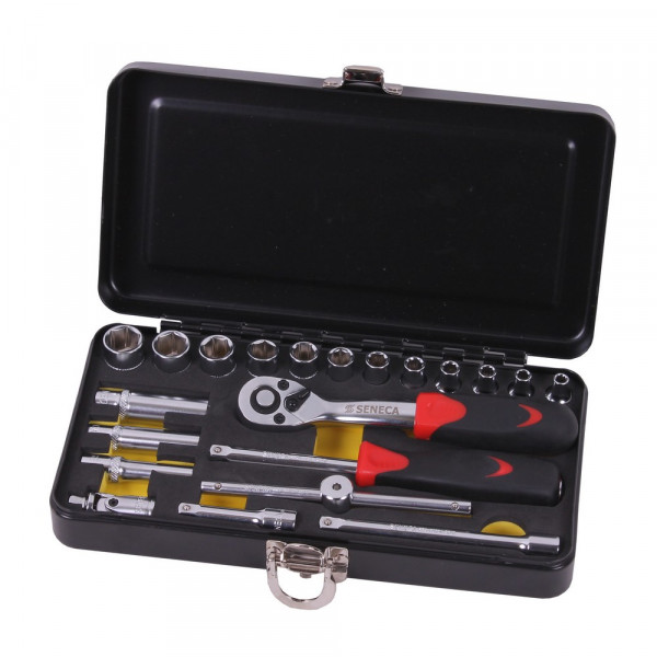 doppendoos - 1/4 duims aansluiting - 21 delig - doppenset - doppensleutelset - socketset - ratelset