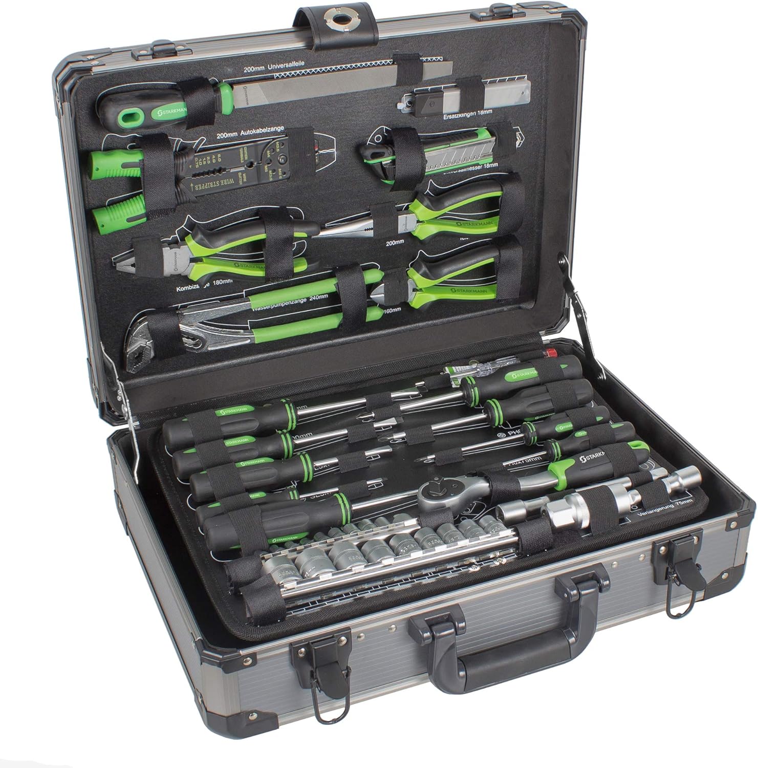 gereedschapsset - ratelset - 300 delig - doppenset - 1/4 - 1/2 en 3/8 aansluiting - doppendoos - gereedschapskoffer