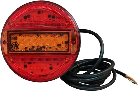 hamburger Led achterlicht 16x led - rond 140mm - achterlicht - achterlamp - led achterlicht - led achterlamp - ledlamp