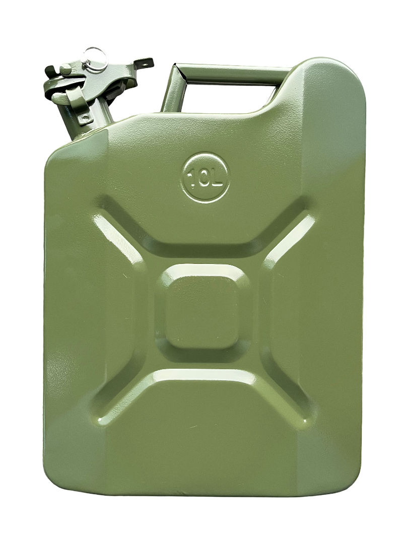 stalen jerrycan - 10 liter - vloeistoftank - benzinekan - vloeistof kan - jerrycan - benson