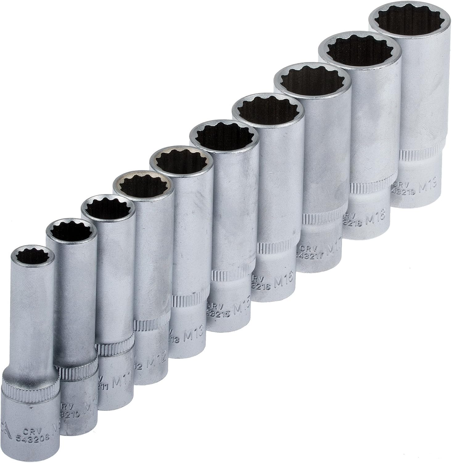 doppenset - 3/8 aansluiting - 10-delig - 12-kant - 8 tot 19 mm - dopsleutelset - dopjesset - asta