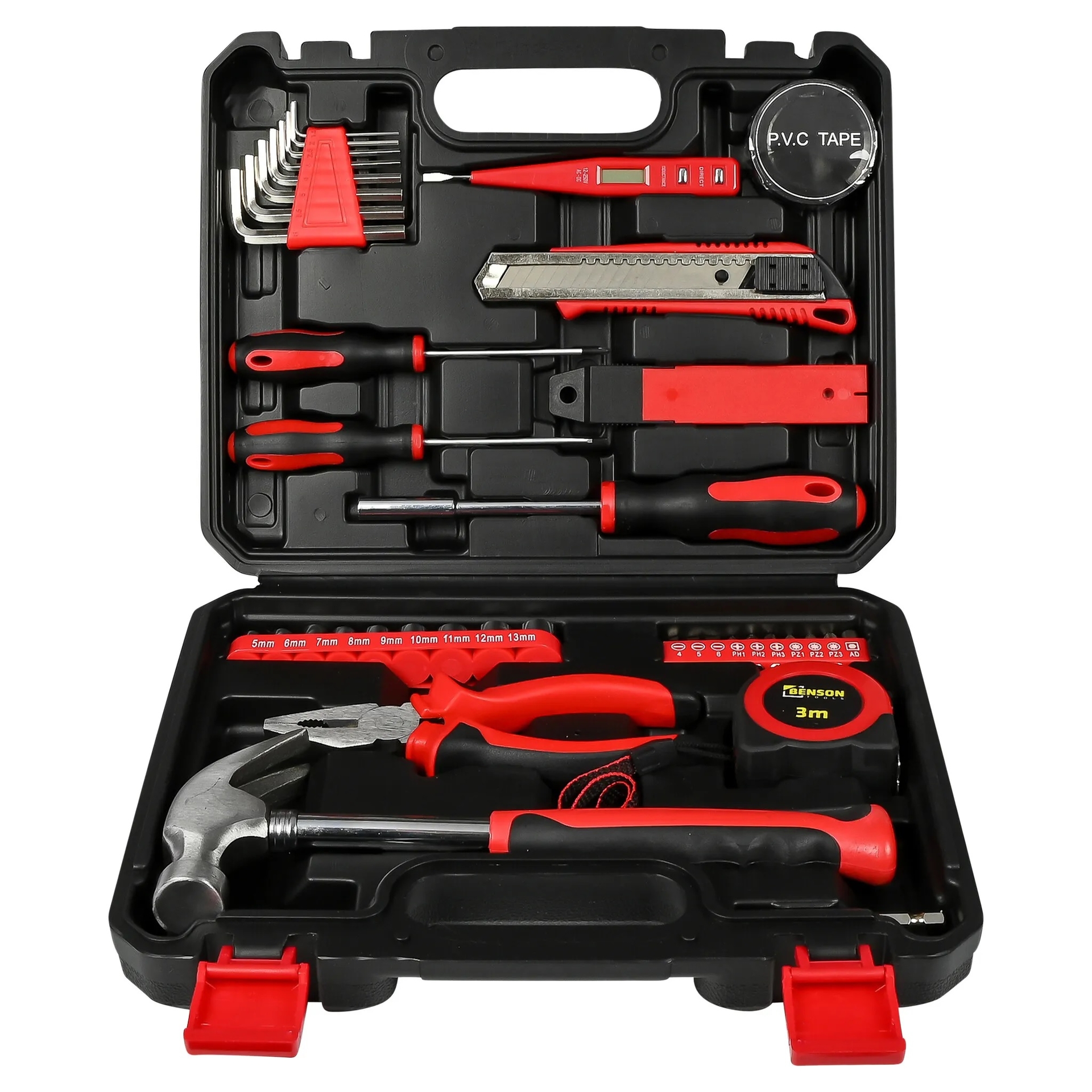 gereedschapsset 43 delig - gereedschapskoffer - handgereedschap set - benson