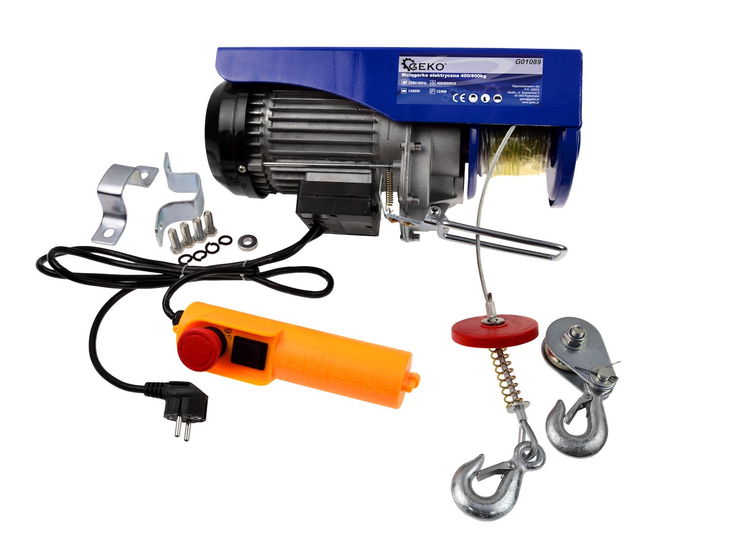 elektrische lier 400/800kg 230 volt - takel - elektrische takel - geko