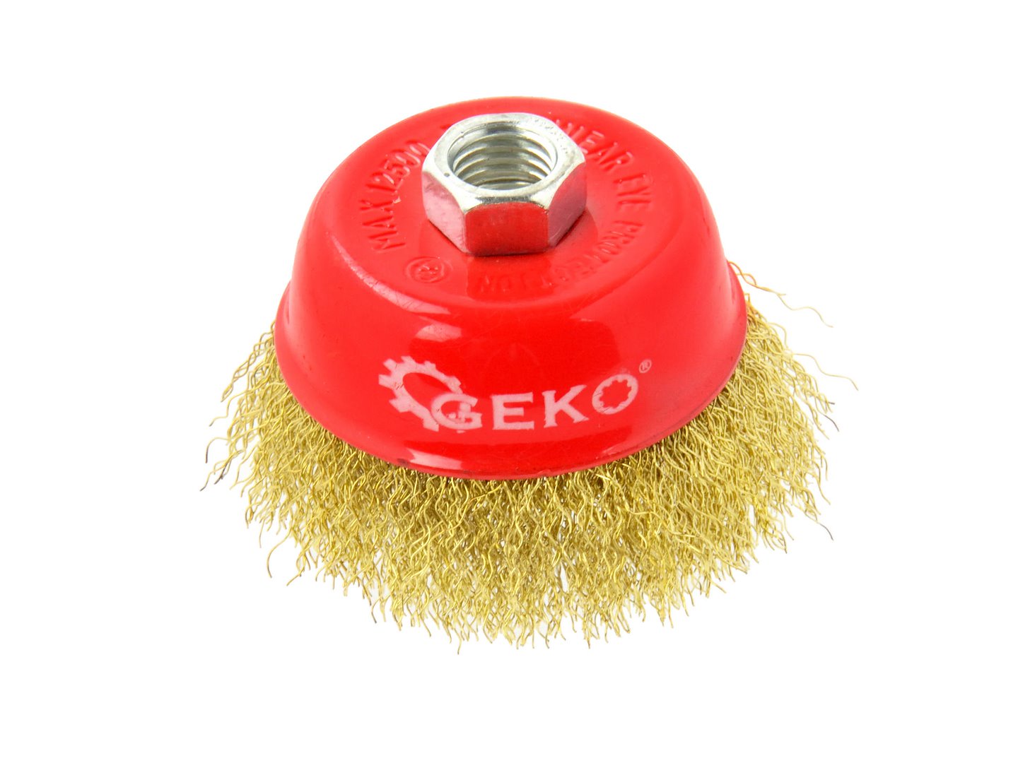 messing staalborstelschijf 75 mm - kom borstel - m14 - draadborstel - staal borstel geko