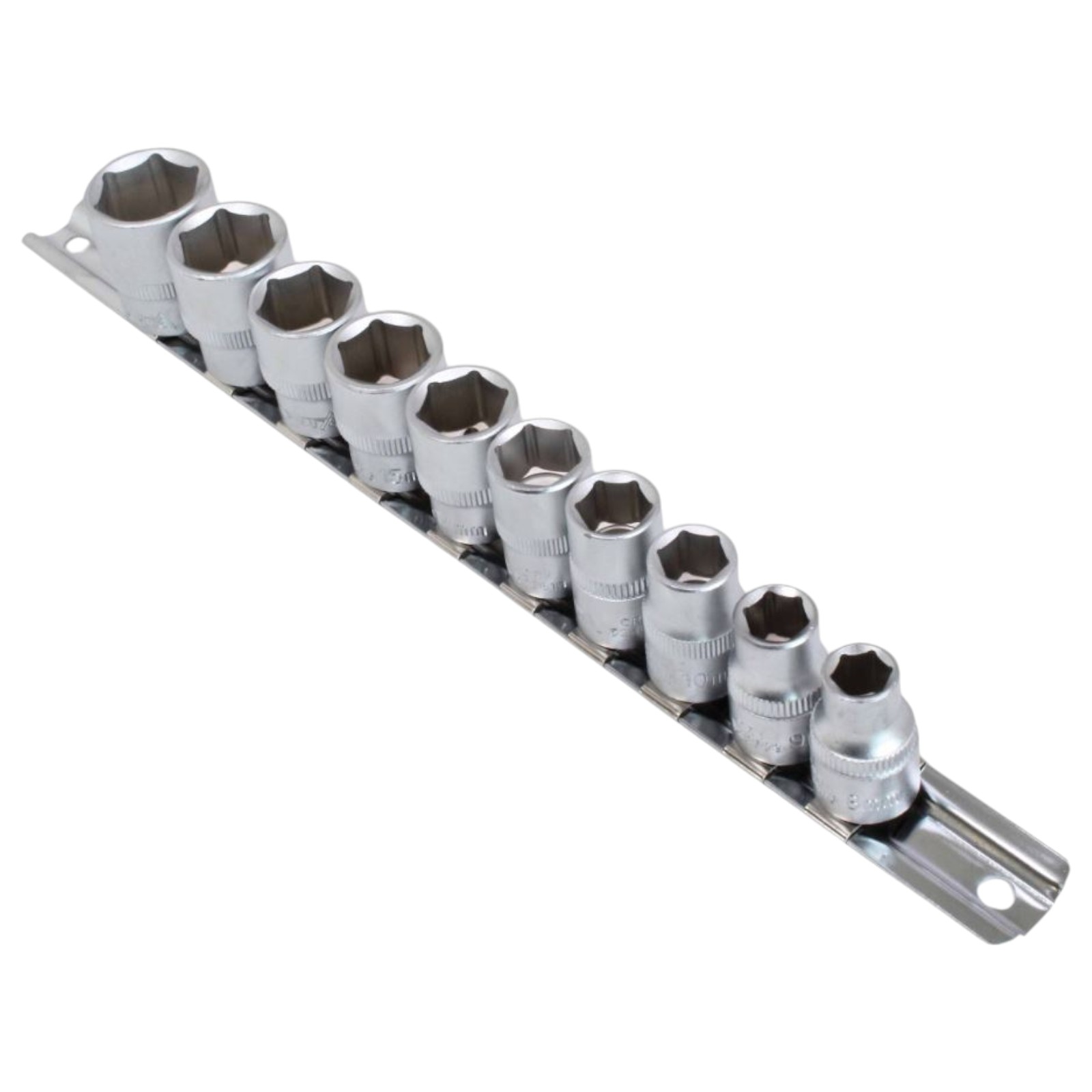 doppenset 10-delig - 3/8 duims - 6-kant dop - 8 tot 19 mm - dopsleutelset - dopjesset - asta