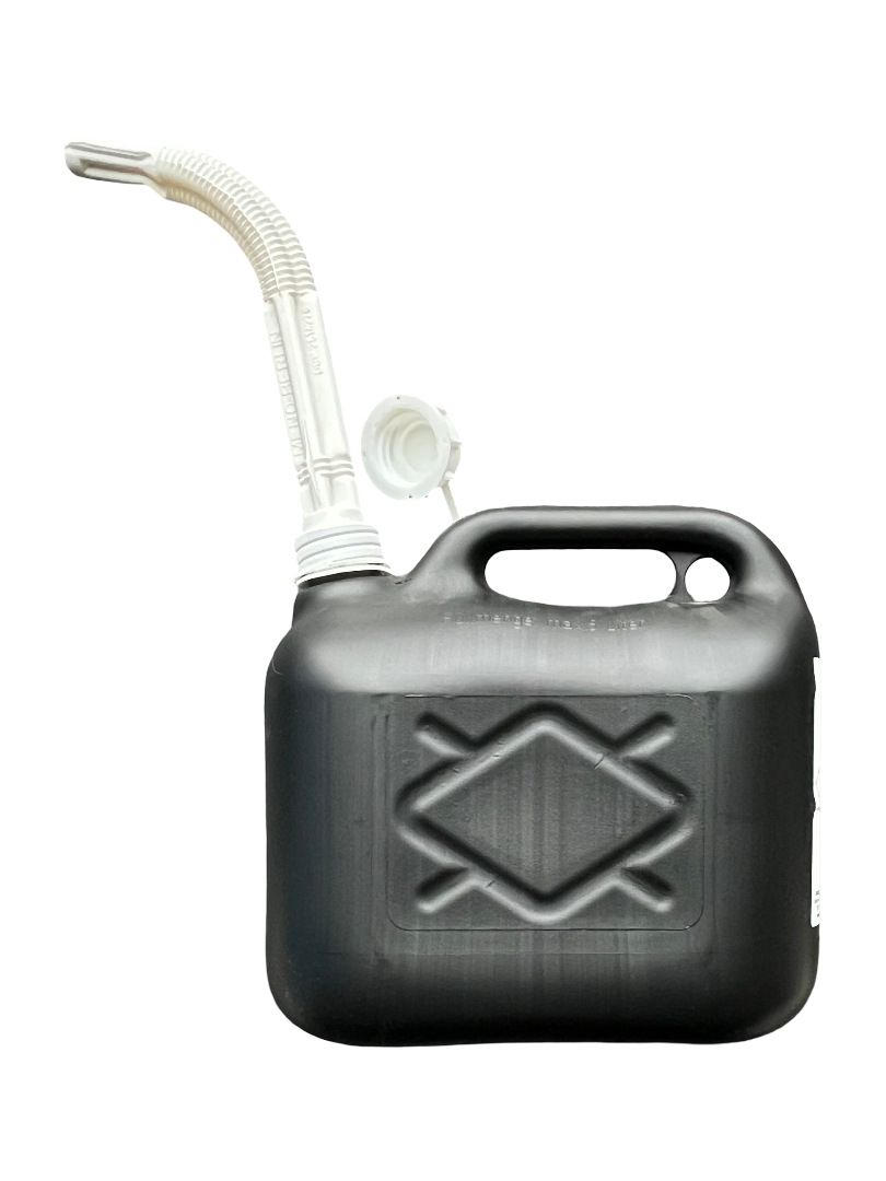 jerrycan 5 liter inhoud - flexibele tuit - kunststof benzinekan - brandstofkan - vloeistof kan