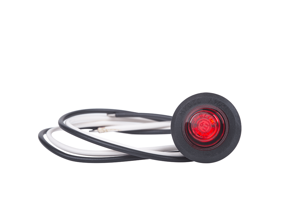 ronde zijmarkeringslamp 1 leds - contourlamp rood - 12/24 volt - positielamp - horpol