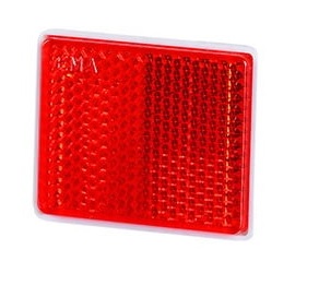 reflector rood - 50 x 40 mm - plakreflector - reflectieplaat - horpol