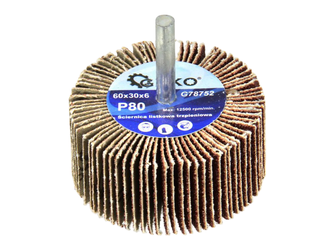 lamellenwiel - 60mm x 30mm - as van 6mm - korrel p80 - geko