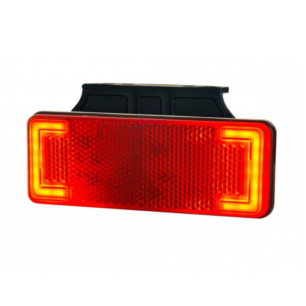 zijmarkeringslamp rood met houder - 12/24 volt zijlamp - neon contourlamp - markeringlamp - horpol